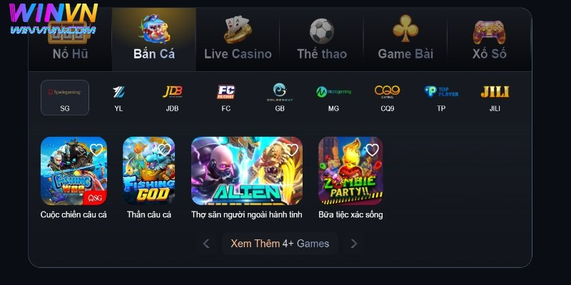 WinVN | Trang Chủ Chính Thức Win VN 2025 4 Bắn cá là một trong những game phổ biến và hấp dẫn tại WinVN